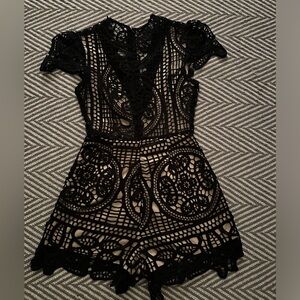 Black Lace Romper XS